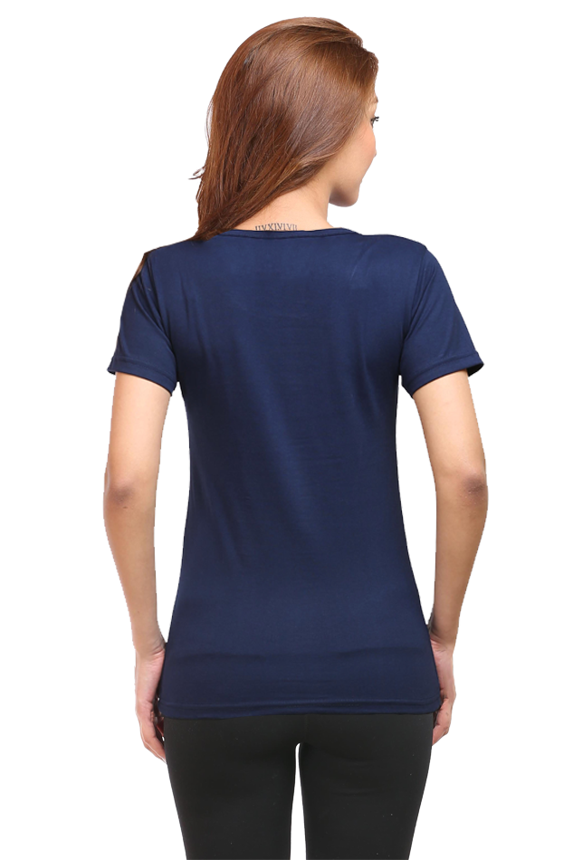 Female Round Neck Half Sleeve Classic Black S