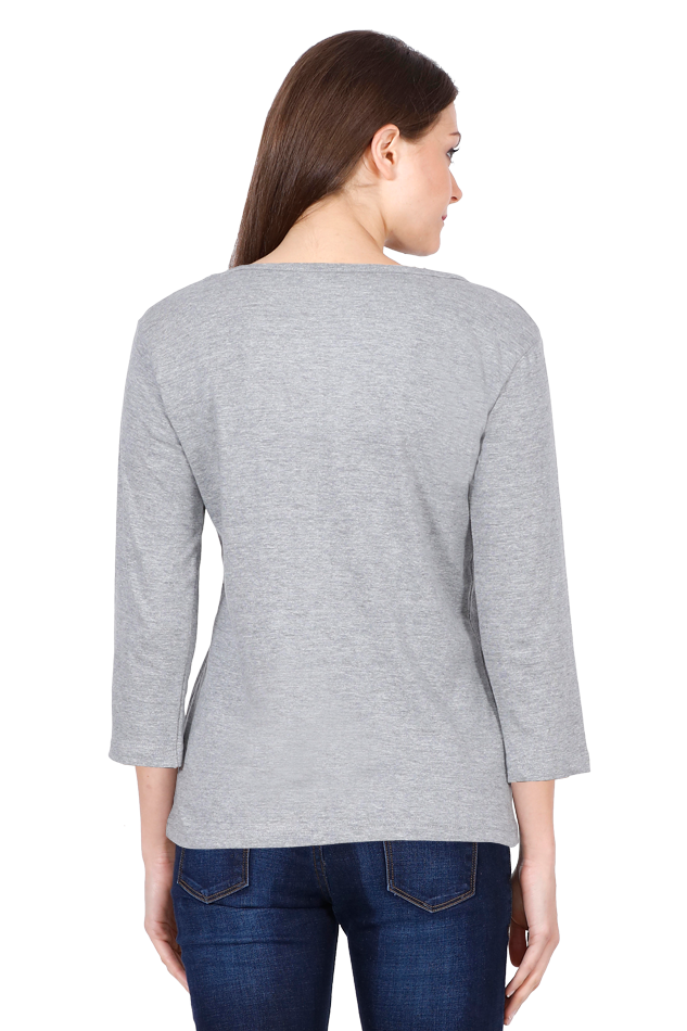 Female Round Neck Full Sleeve Grey Melange