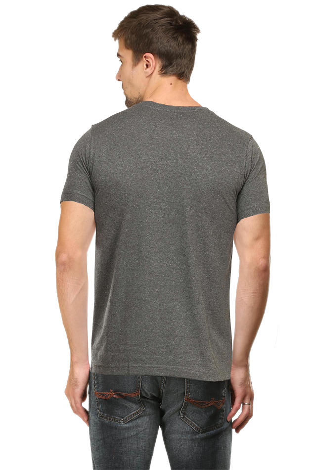 Male Round Neck Half Sleeve Classic Charcoal