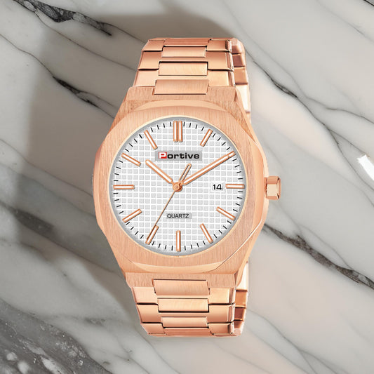 3002 plan rose gold white dail