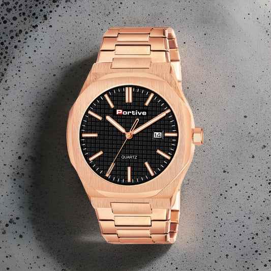 3002 plan rose gold black dail